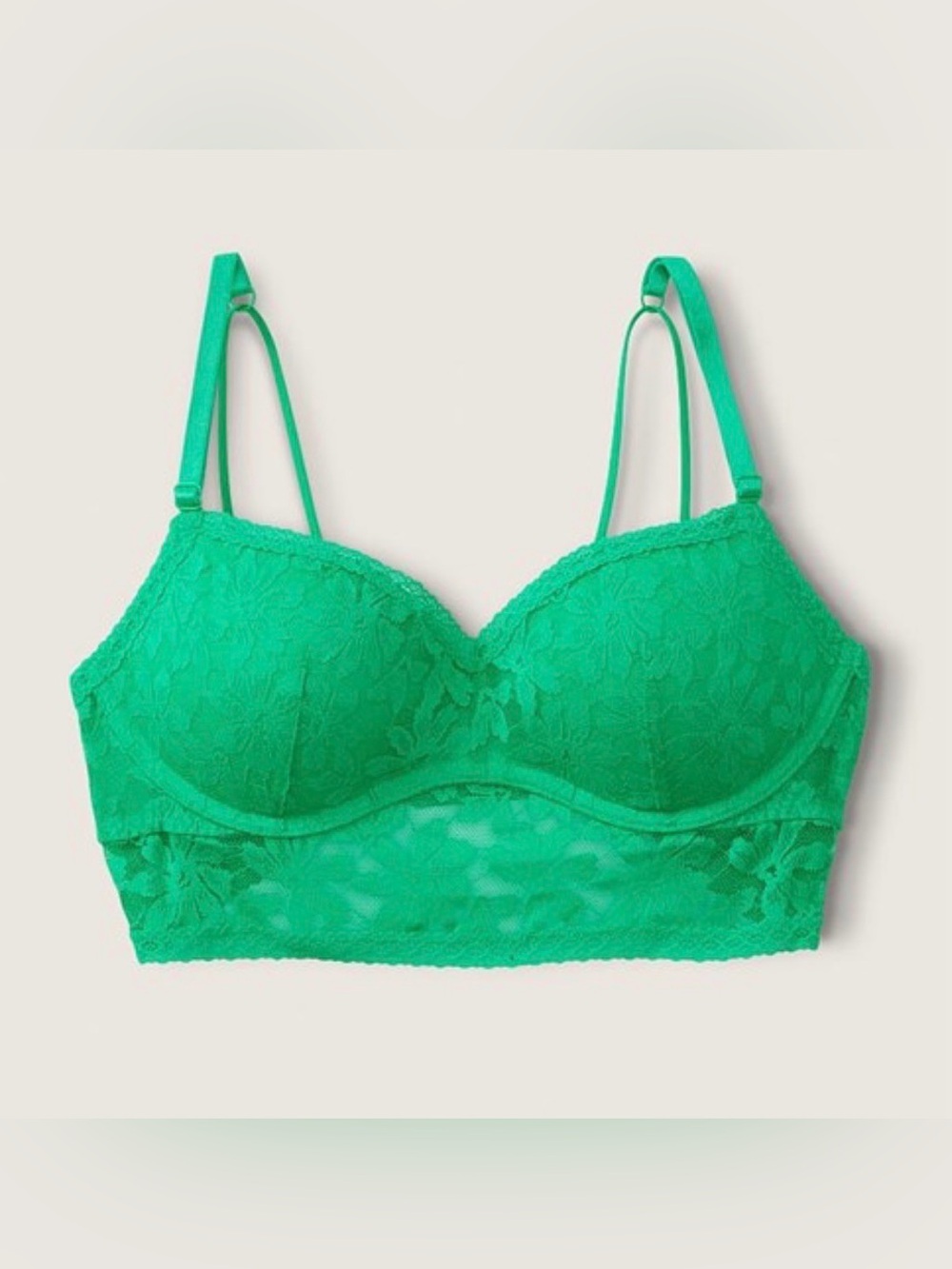 Victoria's Secret PINK X-Large BRALETTE Padded Push-Up Underwire Floral Lace Bra